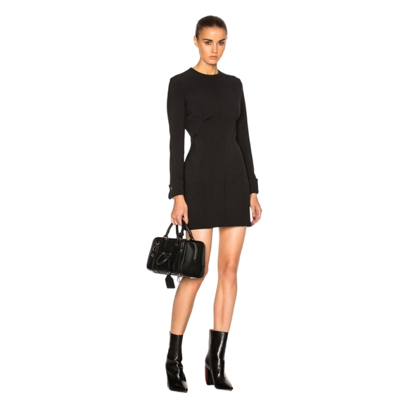 Acne Studios Pre-Fall 2016 Ebele Black Fitted Long Sleeve Mini Dress - 40 / US 8 - Picture 2 of 12